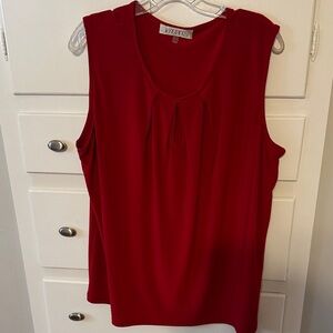 Kasper Rich Red Sleeveless Blouse 2X